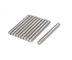 sourcing map Tige Filetée M8 x 80mm Acier Inoxydable 304, 1.25mm de Pas, 10Pcs Tiges Entièrement Fileté pour Projets de Bricolage