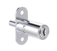 sourcing map Tiroir Bureau Penderie Cabinet Pousser Piston Verrouillage 3/4" Cylindre Diamètre 1-1/2" Cylindre Longueur Zinc Alliage Chrome Finition Clés Identiques
