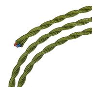 sourcing map Torsadé Tissu Recouvert Fil 2 Noyau 18AWG 3,0 m/9,84 pieds, Vintage Tissé Tissu Électrique Câble pour Suspension Transparent Bricolage Projet, Vert