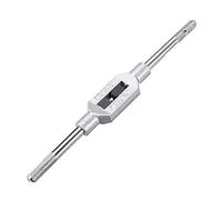 sourcing map Tourne à Gauche Porte Taraud Réglable Robinet Clé Poignée pour Métrique M1-M10 W1/16-3/8 Robinet Fraise Clé à Tarauder Outil Outil Acier Poignée avec Chrome Plated