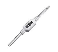 sourcing map Tourne à Gauche Porte Taraud Réglable Robinet Clé Poignée pour Métrique M1-M12 W1/16-1/2 Robinet Fraise Clé à Tarauder Outil Outil Acier Poignée avec Chrome Plated