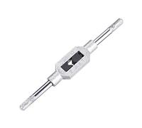 sourcing map Tourne à Gauche Porte Taraud Réglable Robinet Clé Poignée pour Métrique M1-M8 W1/16-1/4 Poignée，Robinet Fraise Clé à Tarauder Outil Outil Acier Poignée avec Chrome Plated