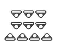 sourcing map Triangle Boucle Ajusteur, 10Pcs 0.79" 20mm Ajusteur Triangle avec Barre Pivot Clip D Dee Anneau Boucle, Mat Noir