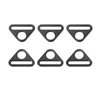 sourcing map Triangle Boucle Ajusteur, 6Pcs 0.79" 20mm Ajusteur Triangle avec Barre Pivot Clip D Dee Anneau Boucle, Mat Noir