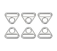 sourcing map Triangle Boucle Ajusteur, 6Pcs 0.98" 25mm Ajusteur Triangle avec Barre Pivot Clip D Dee Anneau Boucle, Argenté