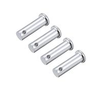 sourcing map Trou Unique Chape Broches 10mm x 30mm Tête Plate Tête Zingage Solide Acier Axe Charnière 4Pcs