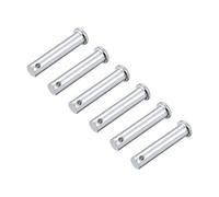sourcing map Trou Unique Chape Broches 10mm x 50mm Tête Plate Tête Zingage Solide Acier Axe Charnière 6Pcs
