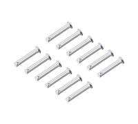 sourcing map Trou Unique Chape Broches 5mm x 35mm Tête Plate Tête Zingage Solide Acier Axe Charnière 12Pcs