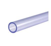 sourcing map Tuyau Rigide en PVC Rond Tube PVC 12mm Diamètre Interne 16mm Diamètre Externe 0.2m Transparent Bleu Haut Transparence pour Eau Tube Artisanats Présentoirs