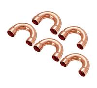 sourcing map U Forme Coude 180 Degré Cuivre Tuyau Raccord Sueur Soudure Soudure Connexion 12,7mm ou 1/2" ID pour Plomberie, HVAC, Réfrigération Système, Paquet de 5