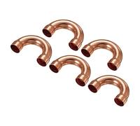 sourcing map U Forme Coude 180 Degré Cuivre Tuyau Raccord Sueur Soudure Soudure Connexion 16mm ou 5/8" ID pour Plomberie, HVAC, Réfrigération Système, Paquet de 5