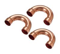 sourcing map U Forme Coude 180 Degré Cuivre Tuyau Raccord Sueur Soudure Soudure Connexion 16mm ou 5/8" ID pour Plomberie, HVAC, Réfrigération Système, Paquet de 3