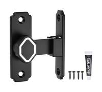 sourcing map Verrou de porte de grange à 90 degrés en alliage d'aluminium coulissant avec vis et adhésif sans clou pour jardin, salle de bain, garage, noir lumineux
