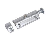 sourcing map Verrou Loquet Bouton Targette 4 pouces de longueur ton argent | fenêtre porte sécurité automatique barillet Verrou Loquet