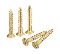 sourcing map Vis à Bois en Laiton, 40Pcs M1.6 x 10mm Vis Autotaraudeuse à Tête Plate à Entraînement Fendu, Fraisée pour Meubles de Menuiserie