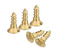 sourcing map Vis à Bois en Laiton, 40Pcs M4 x 12mm Vis Autotaraudeuse à Tête Plate à Entraînement Fendu, Fraisée pour Meubles de Menuiserie