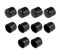sourcing map Vis Filetage Protecteur 22mm ID Rond Capuchon Extrémité Noir Tube Caps 10Pcs
