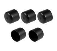 sourcing map Vis Filetage Protecteur 26mm ID Rond Capuchon Extrémité Noir Tube Caps 5Pcs