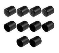 sourcing map Vis Filetage Protecteur 27mm ID Rond Capuchon Extrémité Noir Tube Caps 10Pcs