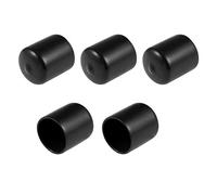 sourcing map Vis Filetage Protecteur 30mm ID Rond Capuchon Extrémité Noir Tube Caps 5Pcs