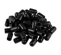 sourcing map Vis Filetage Protecteur 7.5mm ID Rond Capuchon Extrémité Noir Tube Caps 50Pcs