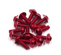 sourcing map 15pcs M6x20mm plaques vis hexagonale vis carénage rouge pour Moto