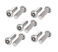 sourcing map Vis Inviolable Tête Bombée 304 Acier Inoxydable M6x20mm 10pcs | Torx Bouton