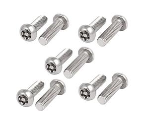 sourcing map Vis Inviolable Tête Bombée 304 Acier Inoxydable M6x20mm 10pcs | Torx Bouton