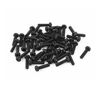 sourcing map Vis M2,5 X 10 Mm Tête Nylon Vis Croix Noire 50 Pièces