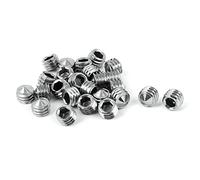 sourcing map Vis Pointeau Conique pour Poignée de Porte Vis Sans Tête Hexagonale M6 x 5mm hauteur 25 pcs Ton argent