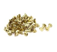 sourcing map Vis Reliure 5x12mm Laitonné Rivet Reliure Vis Post Pour Scrapbook Cuir Albums 30pcs