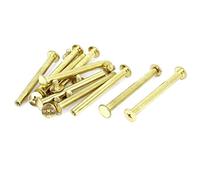 sourcing map Vis Reliure 5x50mm Laitonné Rivet Reliure Vis Post Pour Scrapbook Cuir 10pcs