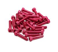 sourcing map Vis Six Pans Creux M6x30mm Rouge 30pcs pour Moto Aluminium