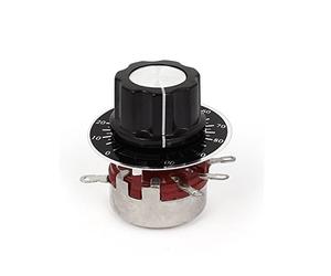 sourcing map WTH118-1A 2W 10K OHMS Potentiomètre Rotatif carbone coniques Pots Pellicule avec cadran réglage
