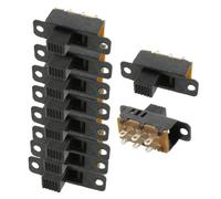 sourcingmap 10 Pièces Haut Pommeau 6 Broches 3 Positions DPDT Panneau Slide Interrupteur 0. 5 A 50V DC