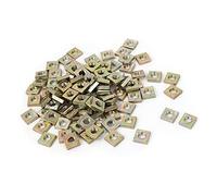 sourcingmap 100 pcs écrou carré M4 x 7 x 2 mm zingué jaune carré machine vis écrous fixation
