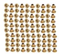 Sourcingmap® 100 pcs M2,5 x 2,5 mm Plaqué laiton en métal creux Oeillets rivets Doré