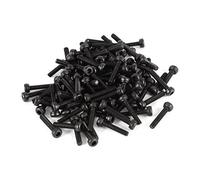 sourcingmap 100pcs M2x10 Vis six pans creux tête hexagonale cylindrique moletée Boulon en 12.9 acier alliage