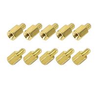 sourcingmap 10pcs Boulons pour Carte Mère de PC et PCB en Laiton Entretoise M3 Mâle à Femelle 4 mm + 6 mm