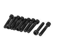 sourcingmap 10pcs M8 x 45 mm Vis à tête hexagonale cylindrique à six pans creux boulon Grade 12.9 en acier allié Noir