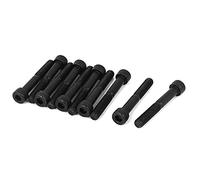 sourcingmap 10pcs M8 x 55 mm Vis à tête cylindrique à six pans creux hexagonale Boulons Noir