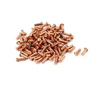 sourcingmap 2 mm x 6 mm Tige ronde en cuivre massif rivets Attaches Doré 7,5 mm Longueur 100 pcs