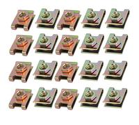 sourcingmap 20pcs Clips U Écrou Fixation pour Carrosserie Carénage Panneau Voiture Moto acier à ressort vitesse Laiton ton pour vis M6