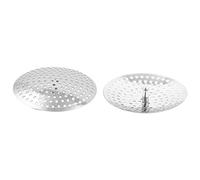 sourcingmap 2pcs Bouchon Evier Lavabo filtre Plat rond en acier inoxydable dia 7.9cm diamètre