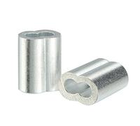 sourcingmap 4mm 5/32 pouces en aluminium à Câble Câble Clip Boucle Manchons à sertir 25pcs