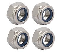 sourcingmap 4pcs écrou de Blocage écrou Autobloquant M12x1,25mm à fil métrique acier inox 304 hexagonaux
