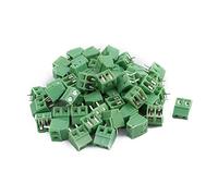 Sourcingmap 50 pcs Kf128 Ac300 V 10 A 2P 3.81 mm Pitch PCB borniers à vis connecteur Vert