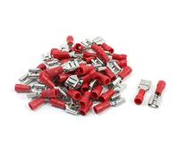 sourcingmap 50pcs Borne à sertir femelle semi-isolée FDD1.25-250 22-16AWG Fil