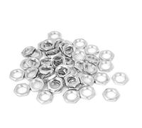 sourcingmap 50pcs Écrou Hexagonal en Acier Plaqué Zinc Carbone M10x 0,75x 3mm Pour Tige de Lampe Vis Boulon