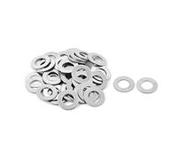 sourcingmap 50pcs Rondelle Plate M6 x 12 mm x 0,5 mm en acier inoxydable joint ton argent